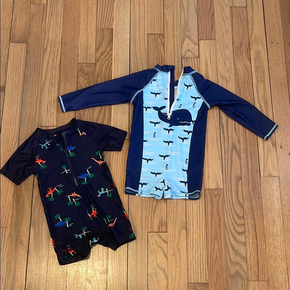 Rashguard set with Nautical & Dinosaur Print